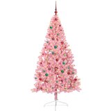 vidaXL Umjetna preddekorirana božićna jelka Roza 180 cm PVC | Shoptok.si