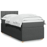 vidaXL Box spring postelja z vzmetnico temno siva 90x200 cm blago | Shoptok.si