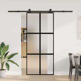 vidaXL Klizna vrata s priborom 90 x 205 cm kaljeno staklo i aluminij | shoptok.hr