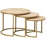 Stolovi za kavu na sklapanje 3 pcs Masivno drvo manga i čelik | Eponuda.com