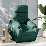 vidaXL Masažni naslonjač na podizanje od tkanine tamnozeleni | shoptok.hr