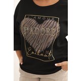 Kesi Włoski Women's Plus Size washed hoodie with a print graphite | shoptok.hr