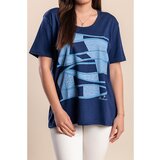 Fenzy Plus Size Majica S Potiskom, Turkizna | Shoptok.si