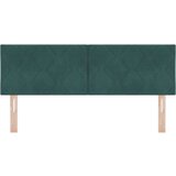 vidaXL Vzglavje z Diamantnimi Bloki Temno Zeleno 140 cm Žamet, (22008461) | Shoptok.si