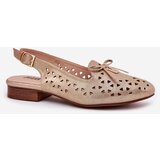 Boto Perforated Ballerinas With Open Heel Gold Navinnia | ePonuda.com