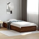 Maison Chic Posteljni okvir - Enojna postelja - Postelja za odrasle rjav hrast 90x190 cm inženirski les in kovina-J8893, (21767209) | Shoptok.si