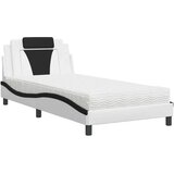  Krevet s madracem bijelo-crni 100 x 200 cm od umjetne kože | shoptok.hr