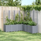 vidaXL Vrtna sadilica s rešetkom siva 160 x 160 x 140 cm PP Cijene