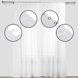  Curtain KRESZ color white style classic golden eyelets crushed voile 140x250 homede | shoptok.hr