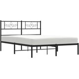  Metalni okvir za krevet s uzglavljem crni 120x200 cm | shoptok.hr