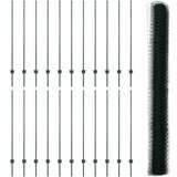 vidaXL Ograjne Palice 11 kos U-Podstavki Zelene 140 cm Jeklo, Šesterokotna Ograja Zelena 1.4x50 m Jeklo | Shoptok.si