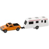 Metalni set vozila Pickup s kamperom DIE-CAST - narančasti | shoptok.hr