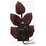Dekordom novogodišnji cvet - glitter leaf 1pcs 36cm 029320 - bordoaux - kmg ( 041540 ) Cene