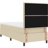  Krevet s opruga kutije s madracem Krema 90 x 200 cm tkanina Slike