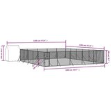 vidaXL Zunanja pasja ograda s streho srebrna 12x12x2,5 m pocink. jeklo | Shoptok.si