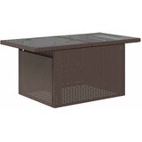  Vrtni stol sa staklenom pločom smeđi 100x55x73 cm od poliratana | Eponuda.com