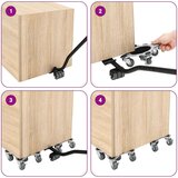 vidaXL Pohištveni valjčki 4 kosi z dvigalom 15,5x15,5x5,5 cm jeklo 1000 kg | Shoptok.si