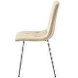 Libra stolica - svijetlo bež baršun / kromirane noge x 1 | shoptok.hr