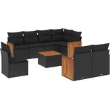  9-dijelni set vrtnih sofa s jastucima crni od poliratana | shoptok.hr