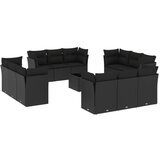  The Living Store Vrtna sedežna garnitura 13-delna z blazinami črn poli ratan - Vrtna Sedežna Garniture, (21447614) | Shoptok.si