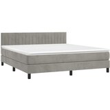  box spring s madracem LED svjetlosivi 160x200 cm baršun | shoptok.hr