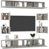  8-dijelni set TV ormarića siva boja betona konstruirano drvo | shoptok.hr