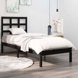  Okvir za krevet od masivnog drva crni 75 x 190 cm 2FT6 mali | shoptok.hr