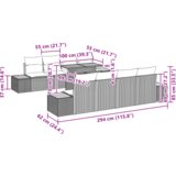 vidaXL 9-delnja vrtna sedežna garnitura s blazinami črna poli ratan | Shoptok.si