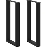 Noge za barski stol U-oblika 2 kom Crne 50 x (90-91) cm Čelik