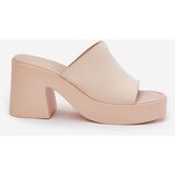 Boto Women Sandals On Heel And Platform Beige Omeisa | Shoptok.si