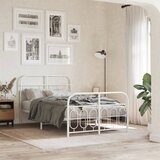  The Living Store Kovinski posteljni okvir z vzglavjem in vznožjem bel 120x200 cm - Posteljni Okvir, (21529313) | Shoptok.si