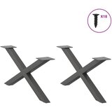  Noge za klub stolić u obliku slova X, 2 kom, antracit, 70 x (30-31) cm, čelik | Shoptok.si