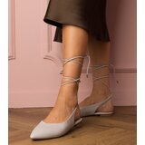 Gemre Grey eco-leather flat-heeled pumps Terry | shoptok.hr