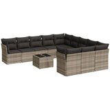 vidaXL 12-dijelni set vrtnih sofa poliratan s jastucima svijetlosivi | shoptok.hr