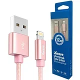 kabl za punjač usb a 2.0 (muški) na lightning (muški) 1.2m roze zlatni upleten