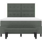  Krevet na opruge s madracem i klupom tamnosivi 140x190 cm tkanina | shoptok.hr