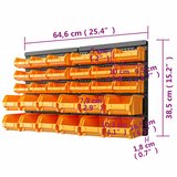  32-dijelni set kutija za pohranu sa zidnim pločama žuto-crni | shoptok.hr