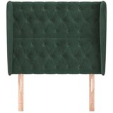  Uzglavlje s ušima tamnozeleno 93x23x118/128 cm baršunasto | shoptok.hr