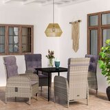  5-dijelni vrtni blagovaonski set s jastucima sivo-crni | shoptok.hr