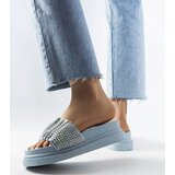 Gemre Blue women's flip-flops with rhinestones Franet | shoptok.hr