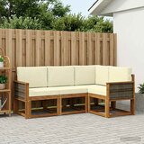  Set vanjskih sofa 4 pcs Prirodna i krem Poliester | Shoptok.si