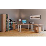 MID.YOU KOTNA PISALNA MIZA leseni material bela, hrast sonoma | Shoptok.si