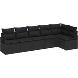  Sjedeća garnitura za vrt 6 kom. Crna poliratan 287 x 122 x 85 cm | Shoptok.si