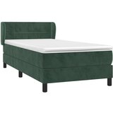 vidaXL Box spring postelja z vzmetnico temno zelena 100x200 cm žamet, (20899770) | Shoptok.si