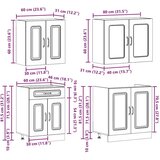 vidaXL 4-dijelni set kuhinjskih ormarića Kalmar konstruiranog drva | shoptok.hr