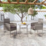 vidaXL 3-dijelni vrtni blagovaonski set od poliratana antracit | shoptok.hr