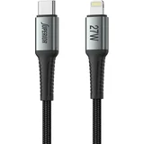 USB data kabl SU-K109, Type-C na Lightning, Pleteni, 27W, 3A, 2 m, Crni