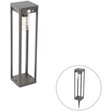 QAZQA Zunanji stebriček temno siv 40 cm z LED in solarom - Sonne | Shoptok.si