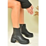 Fox Shoes Black Thick Short Women's Heeled Daily Boots Cene