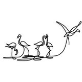 Wallity zidna dekoracija flamingo 316 m, 115 x 58,5 cm, crna | ePonuda.com